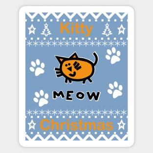 Kitty Meow Christmas Cat Sticker